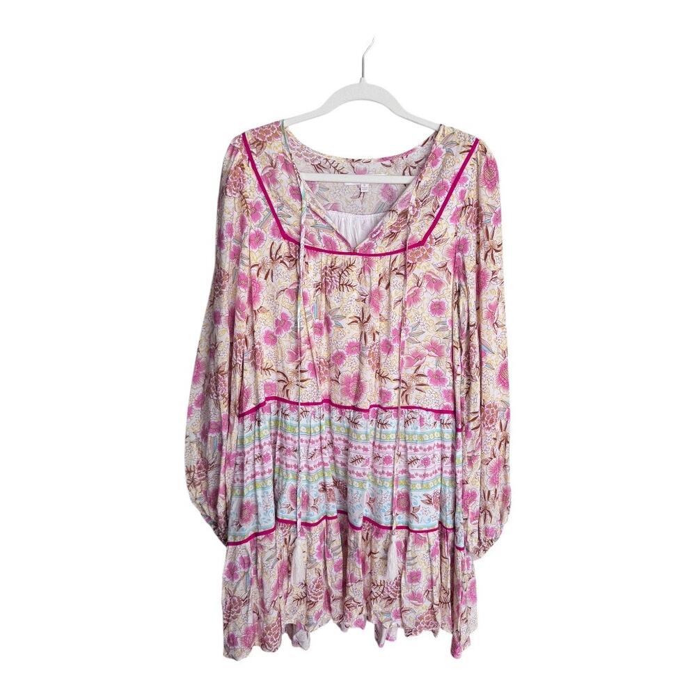Karlie Long Sleeve Tiered Dress - Size Small